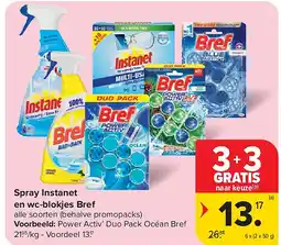 Carrefour Spray Instanet en wc-blokjes Bref aanbieding