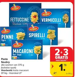 Carrefour Pasta Soubry aanbieding