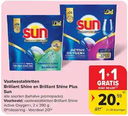 Carrefour Vaatwastabletten Brilliant Shine en Brilliant Shine Plus Sun aanbieding