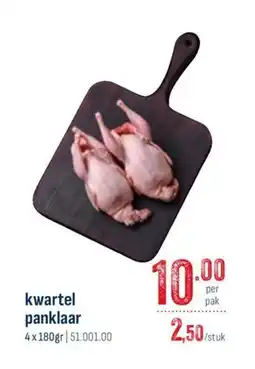 Horeca totaal Kwartel panklaar aanbieding