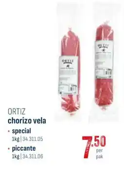 Horeca totaal Ortiz chorizo vela aanbieding