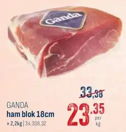Horeca totaal Ganda ham blok 18cm aanbieding