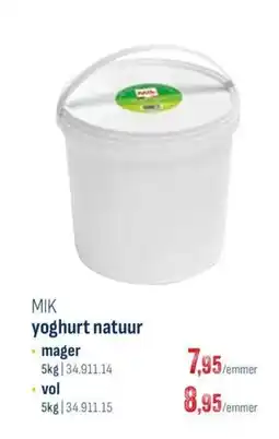 Horeca totaal Mik yoghurt natuur aanbieding