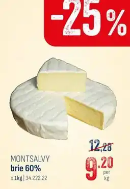 Horeca totaal Montsalvy brie 60% aanbieding