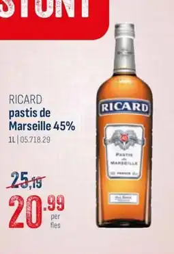 Horeca totaal Ricard pastis de marseille 45% aanbieding