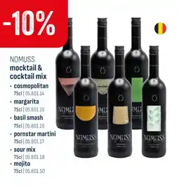 Horeca totaal Nomuss mocktail & cocktail mix aanbieding