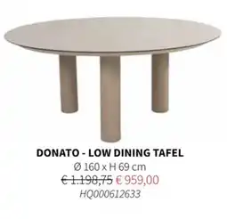 Horta Donato low dining tafel aanbieding