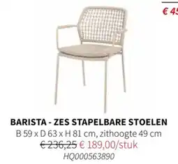 Horta Barista zes stapelbare stoelen aanbieding