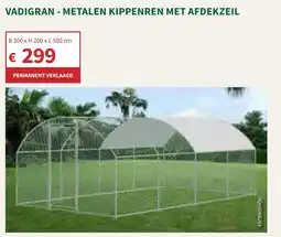 Horta Vadigran metalen kippenren met afdekzeil aanbieding