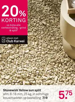 Karwei Stonewish Yellow sun split aanbieding