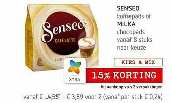 Spar Colruyt Senseo Koffiepads Of Milka Chocopads aanbieding