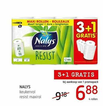 Spar Colruyt Nalys Keukenrol Resist Maxirol aanbieding