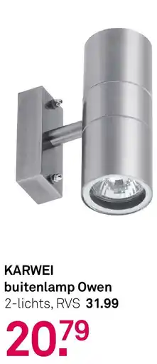 Karwei Karwei buitenlamp owen 2-lichts, rvs aanbieding