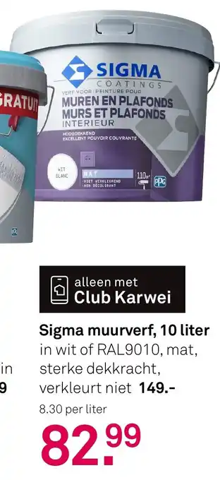 Karwei Sigma muurverf aanbieding