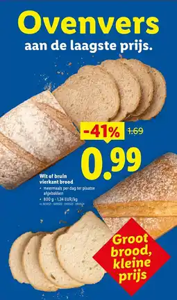 Lidl Wit of bruin vierkant brood -41% 1.69 aanbieding