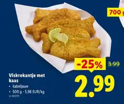 Lidl Viskrokantje met kaas aanbieding