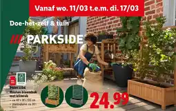 Lidl Houten bloembak met klimrek aanbieding