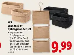 Lidl Wandrek of opbergmandenset aanbieding