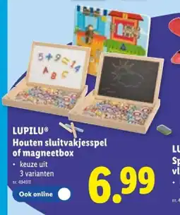Lidl Houten sluitvakjesspel of magneetbox aanbieding