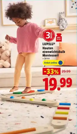 Lidl Houten evenwichtsbalk Montessori aanbieding