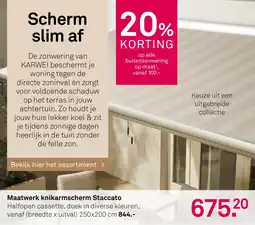 Karwei Maatwerk knikarmscherm Staccato aanbieding