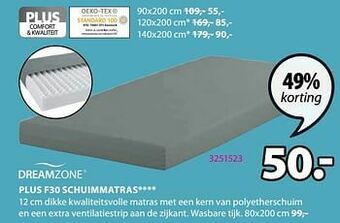 Jysk Plus f30 schuimmatras aanbieding