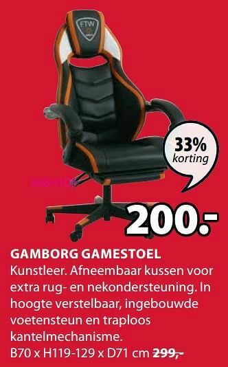 Jysk Gamborg gamestoel aanbieding