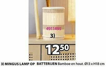 Jysk Mingus lamp op batterijen aanbieding