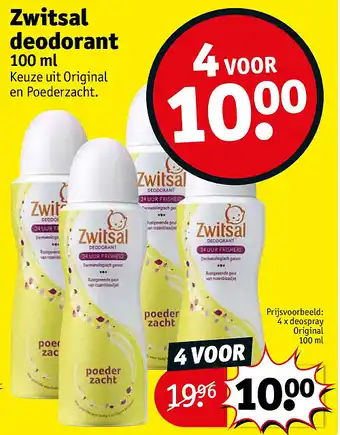 Kruidvat Zwitsal deodorant aanbieding