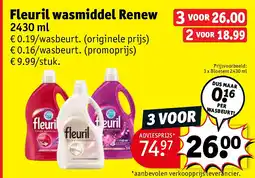 Kruidvat Fleuril wasmiddel Renew aanbieding