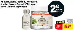 Kruidvat As I Am, Aunt Jackie’S, KeraCare, Mielle, Novex, Secret d’Afrique, ShowTime en Style Icon aanbieding