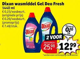 Kruidvat Dixan wasmiddel Gel Deo Fresh aanbieding