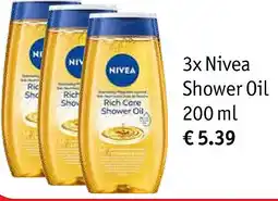Kruidvat 3x Nivea Shower Oil 200 ml aanbieding
