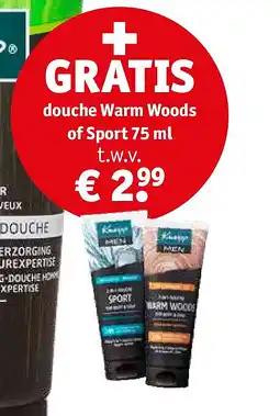 Kruidvat Douche Warm Woods of Sport 75 ml aanbieding