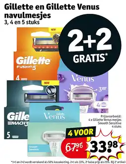 Kruidvat Gillette en Gillette Venus navulmesjes aanbieding