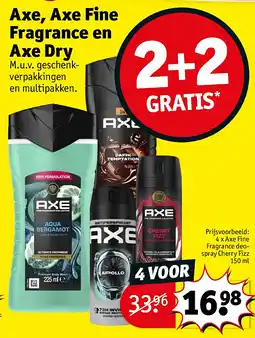 Kruidvat Axe, Axe Fine Fragrance en Axe Dry aanbieding