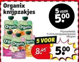 Kruidvat Organix knijpzakjes aanbieding