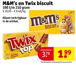 Kruidvat M&M’s en Twix biscuit aanbieding