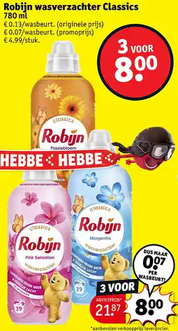 Kruidvat Robijn wasverzachter Classics aanbieding