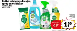 Kruidvat Dettol reinigingsdoekjes, spray en vloeibaar aanbieding