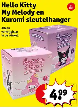 Kruidvat Hello Kitty My Melody en Kuromi sleutelhanger aanbieding