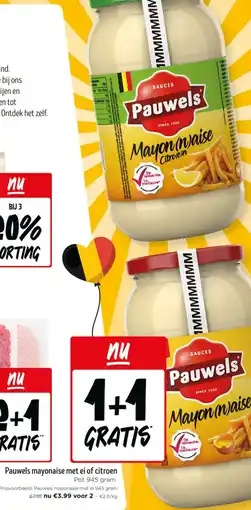 Jumbo Pauwels mayonaise met ei of citroen aanbieding