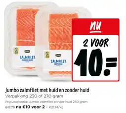 Jumbo Jumbo zalmfilet met huid en zonder huid aanbieding