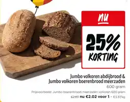 Jumbo Jumbo volkoren abdijbrood & jumbo volkoren boerenbrood meerzaden aanbieding