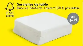Serviettes de table