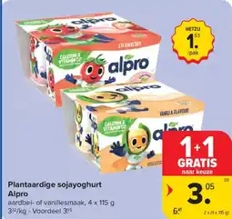 Carrefour Market Plantaardige sojayoghurt alpro aanbieding