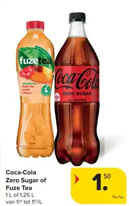 Carrefour Market Coca-cola zero sugar of fuze tea aanbieding
