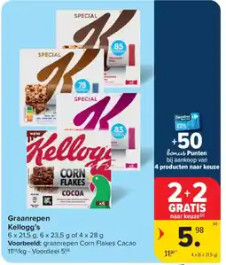 Carrefour Market Graanrepen kellogg's aanbieding