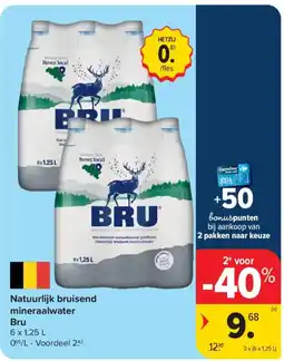 Carrefour Market Natuurlijk bruisend mineraalwater bru aanbieding