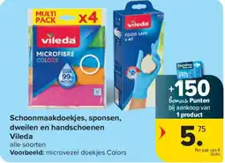 Carrefour Market Schoonmaakdoekjes, sponsen, dweilen en handschoenen vileda aanbieding